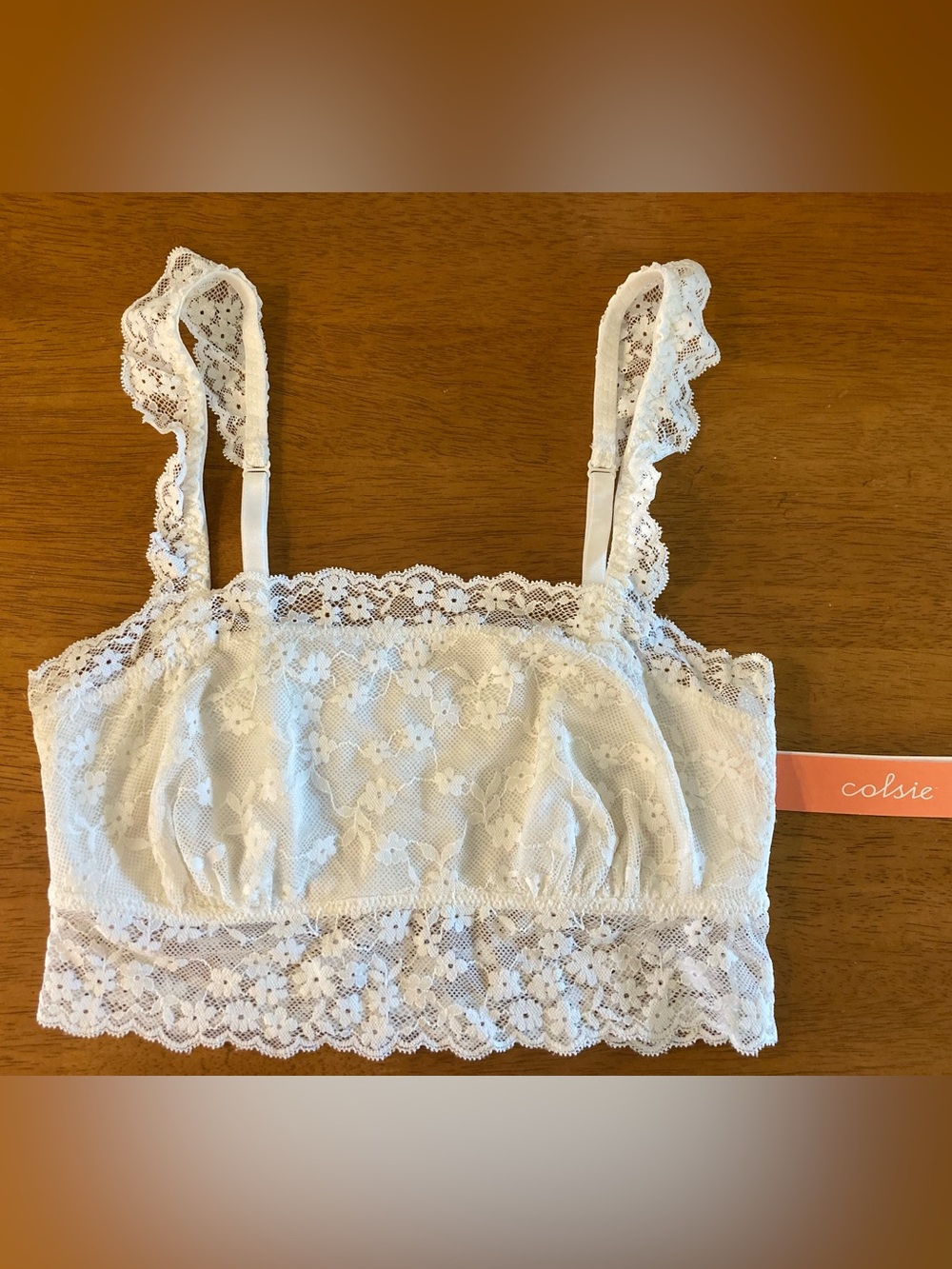 White Lace Bralette Daisy Floral Bralette NEW Colsie Bralette Small